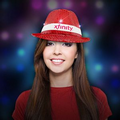 Red Sequin Light Up Fedora Hat-Imprintable Bands Available!
